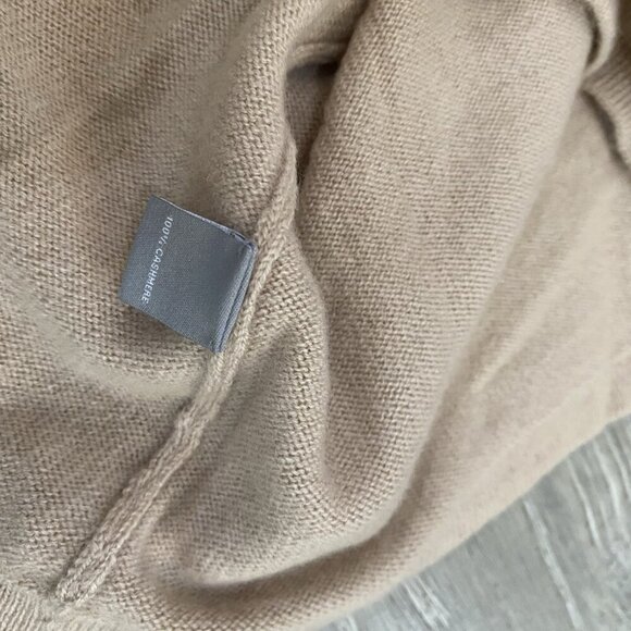 neiman marcus cashmere Open Front Cardigan Beige Knit Preppy S - Picture 6 of 6